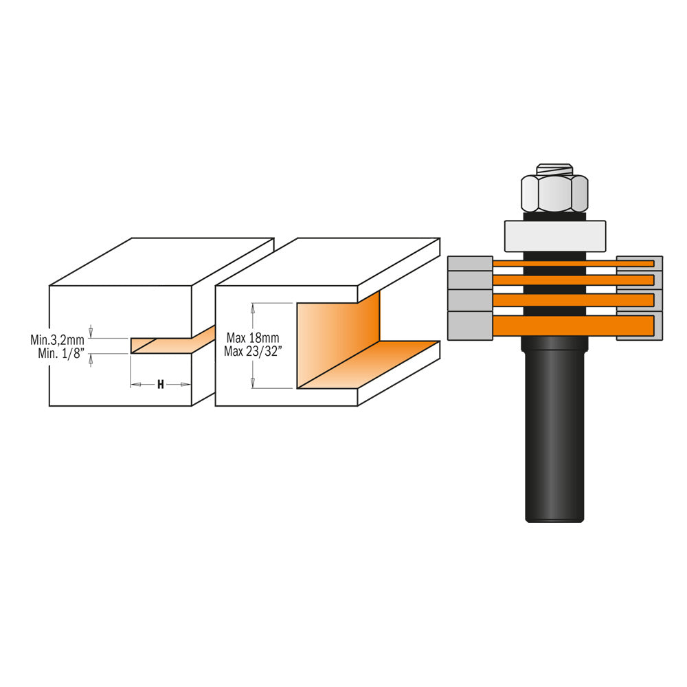 Three Wing Slot Cutter Set
