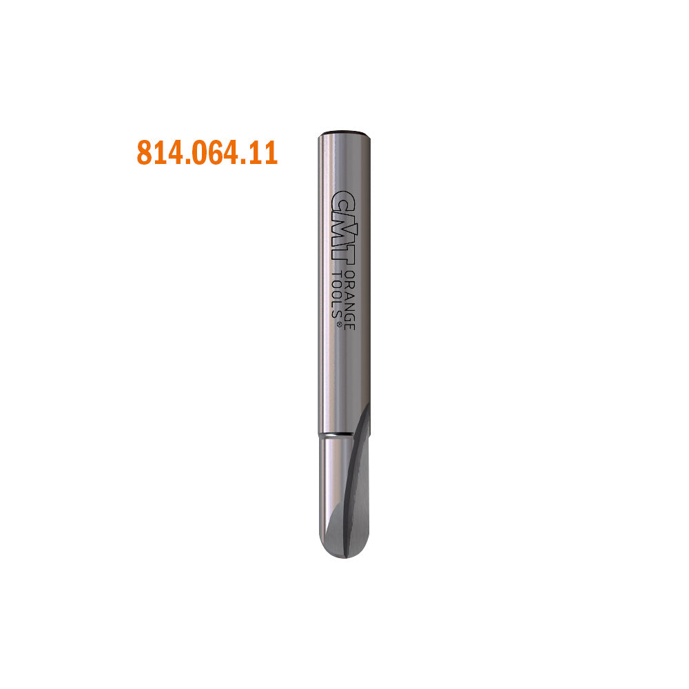 Solid Carbide Round Nose Router Bit | 1/4" Shank