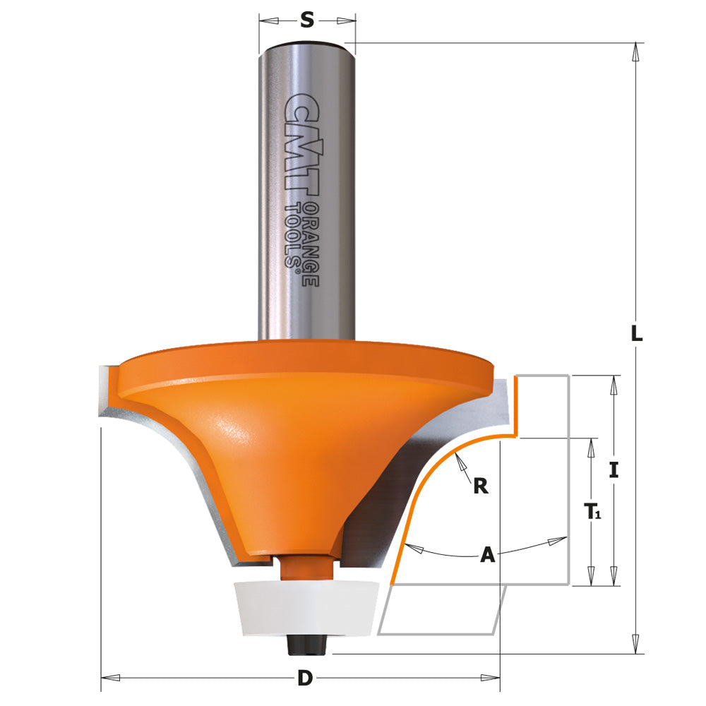 Solid Surface Rounding Over Bowl Router Bit