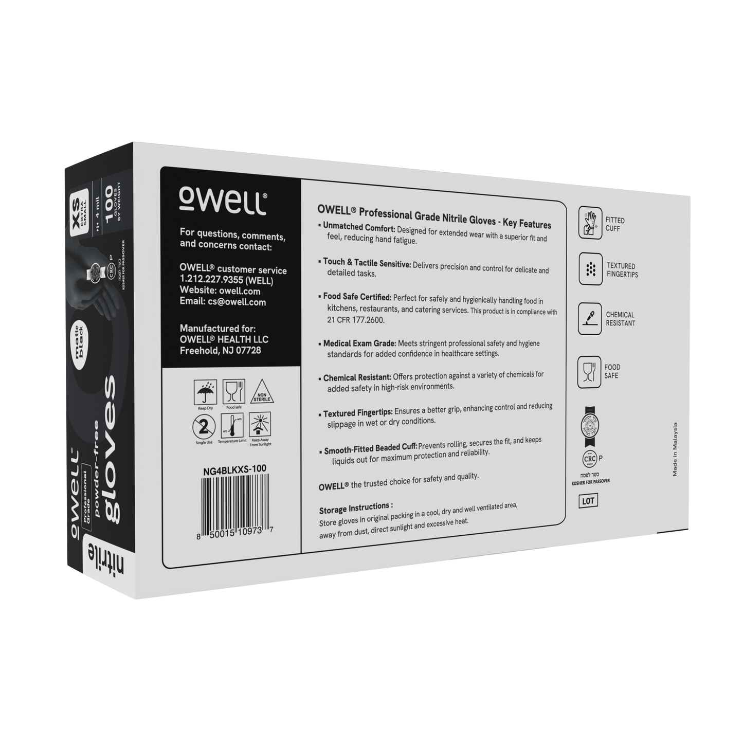 Black 4mil Nitrile Disposable Gloves (100 Count)