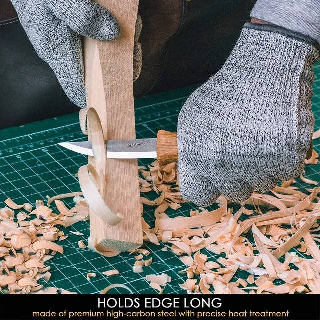 Whittling Knife with Leather Sheath Craft Tool