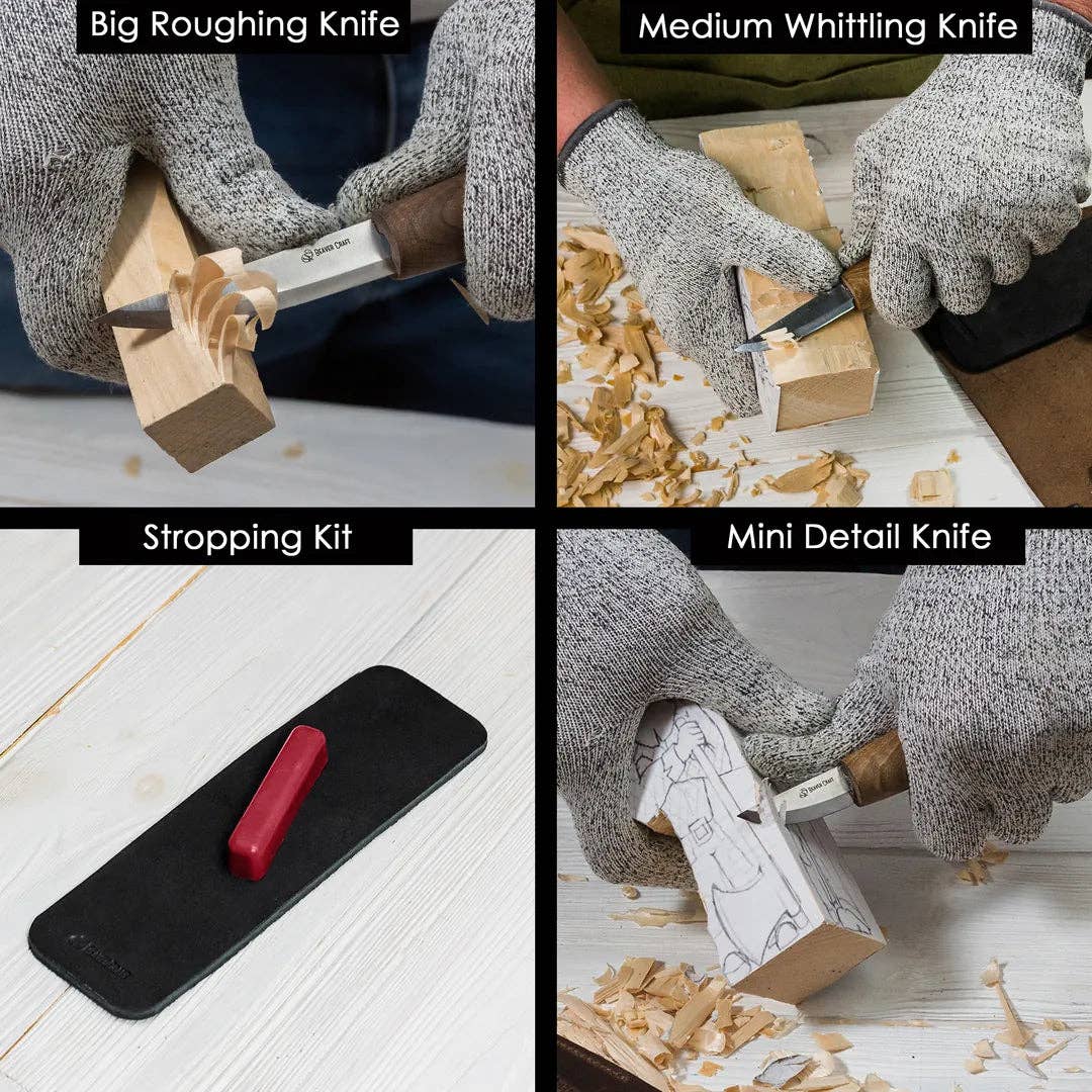 Premium Whittling Set With Walnut Handles