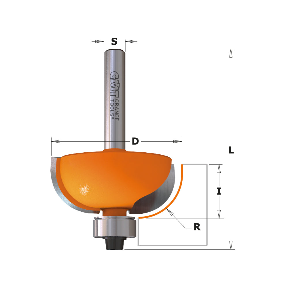 Cove Router Bit with Bearing | 1/2" Shank