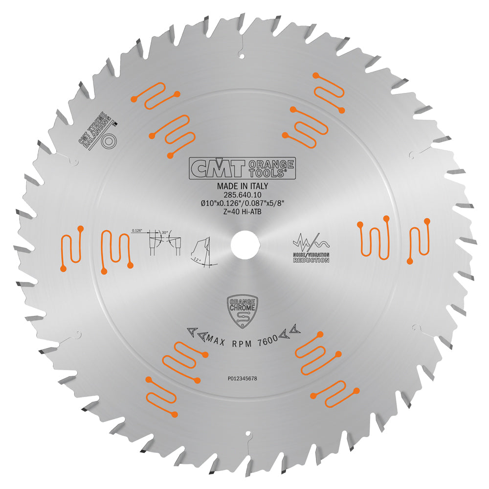 Chrome Industrial General Purpose Blade | 10" 40 Tooth