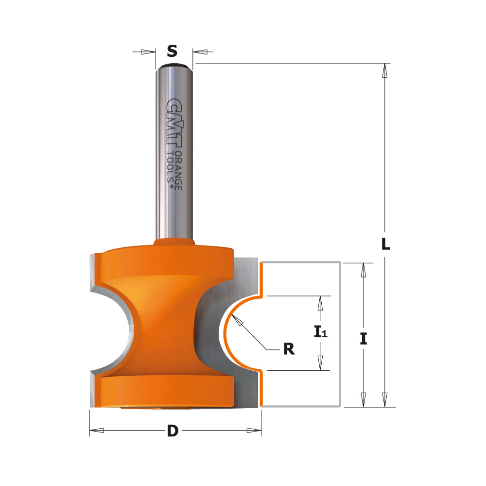Bead and Bull Nose Router Bit | 1/4" Shank