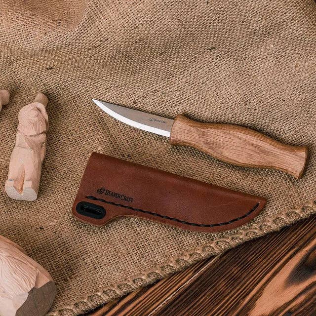 Whittling Knife with Leather Sheath Craft Tool