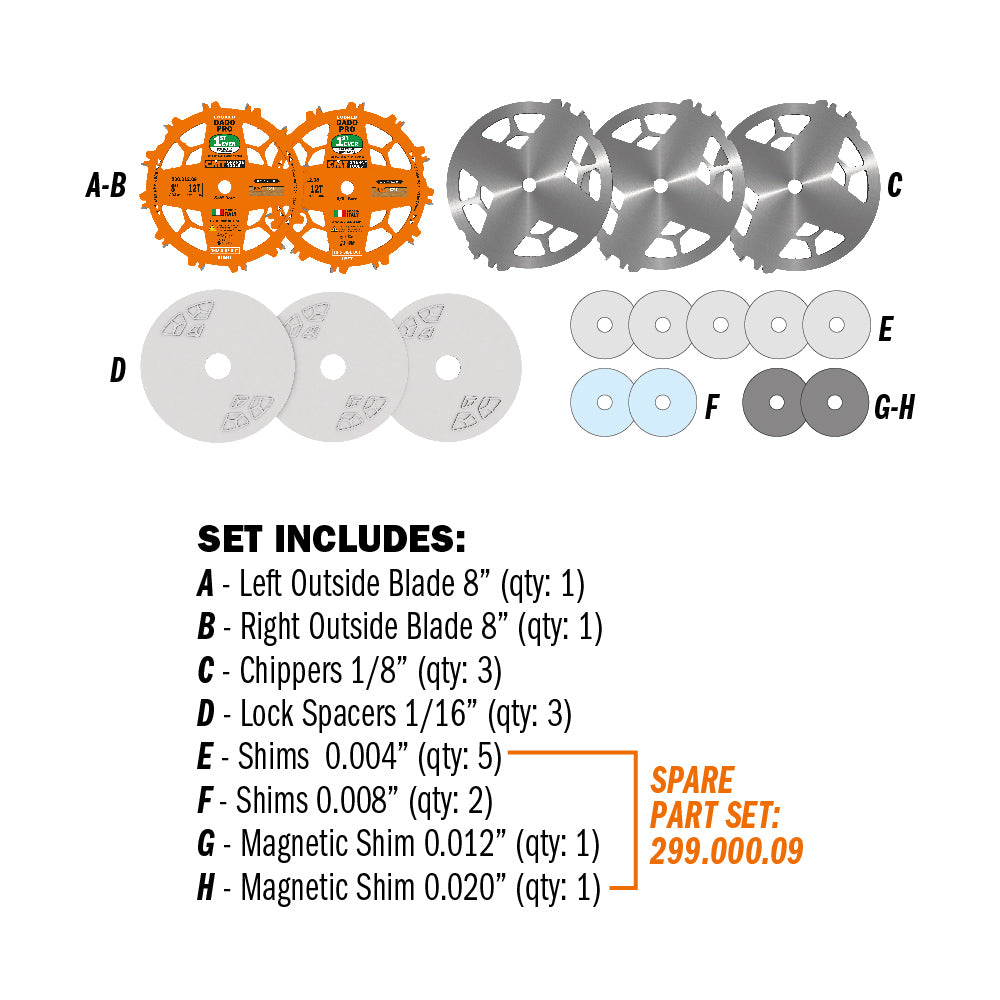 Locked Dado Pro Blade Set | 8"