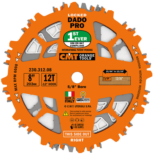 Locked Dado Pro Blade Set | 8"
