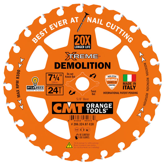 Carbide Tipped Xtreme Demolition Blade | 7-1/4" 24Tooth
