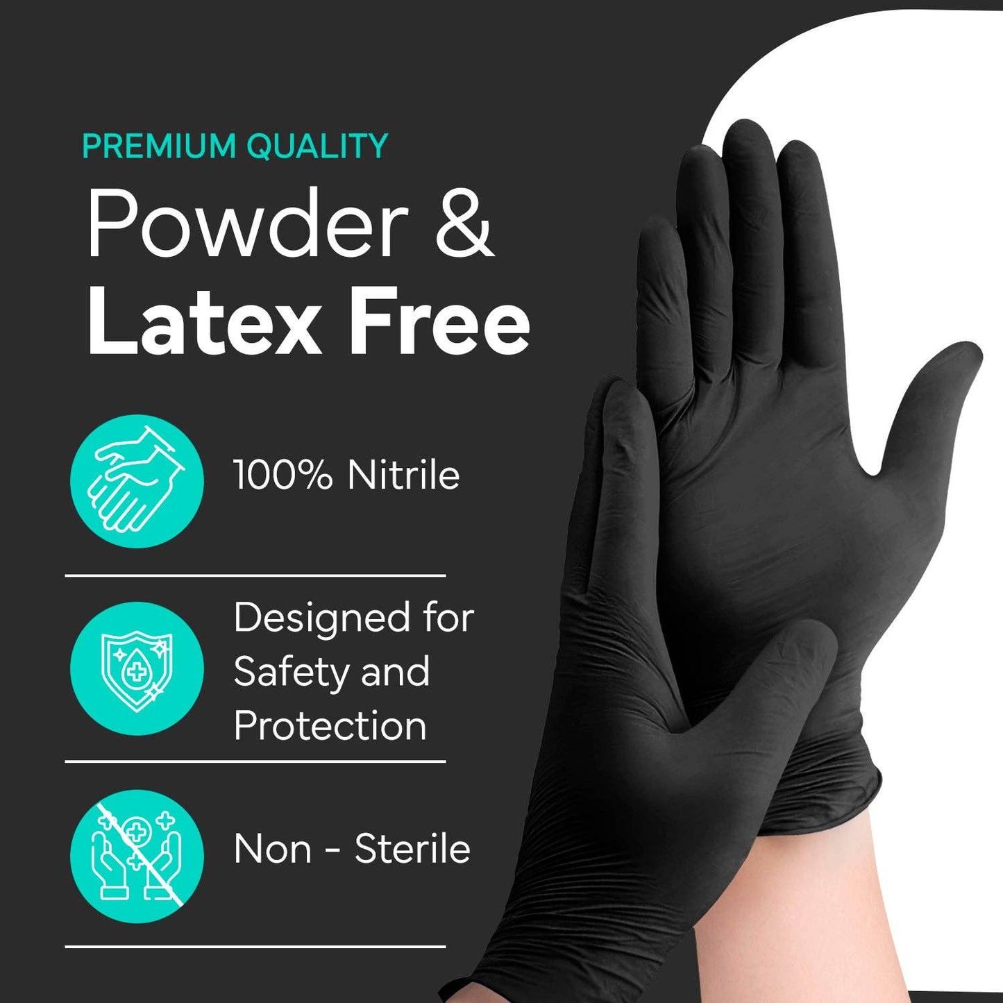 Black 4mil Nitrile Disposable Gloves (100 Count)