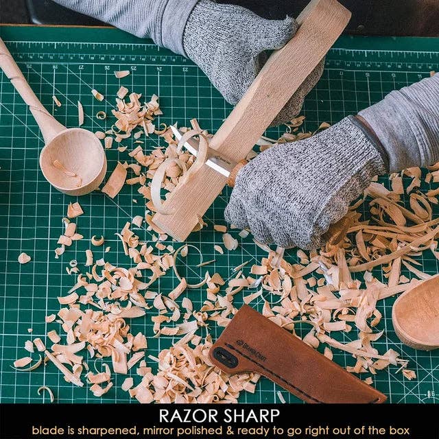 Whittling Knife with Leather Sheath Craft Tool