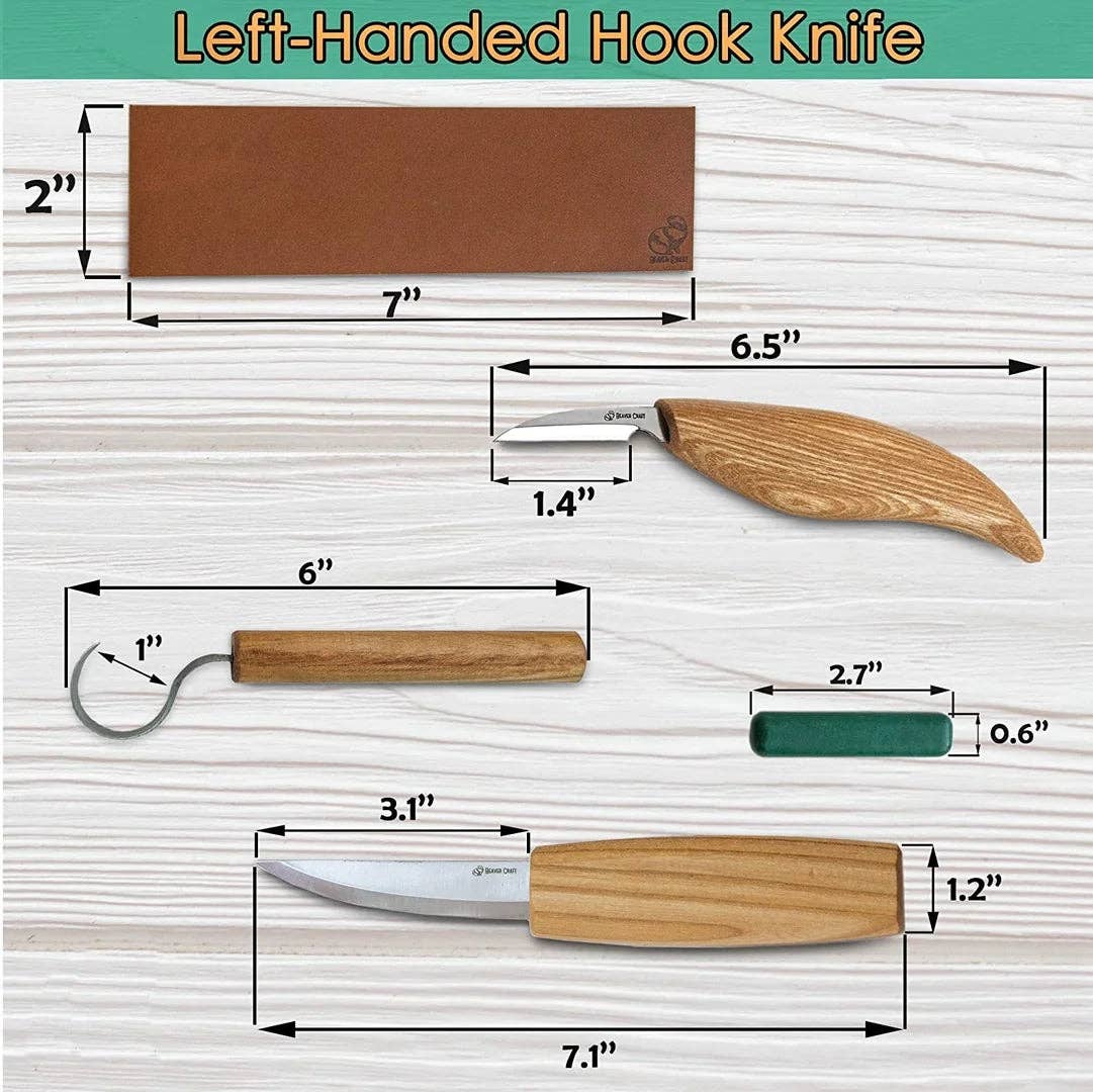 Wood Carving Tool Set for Spoon Carving (Left handed)