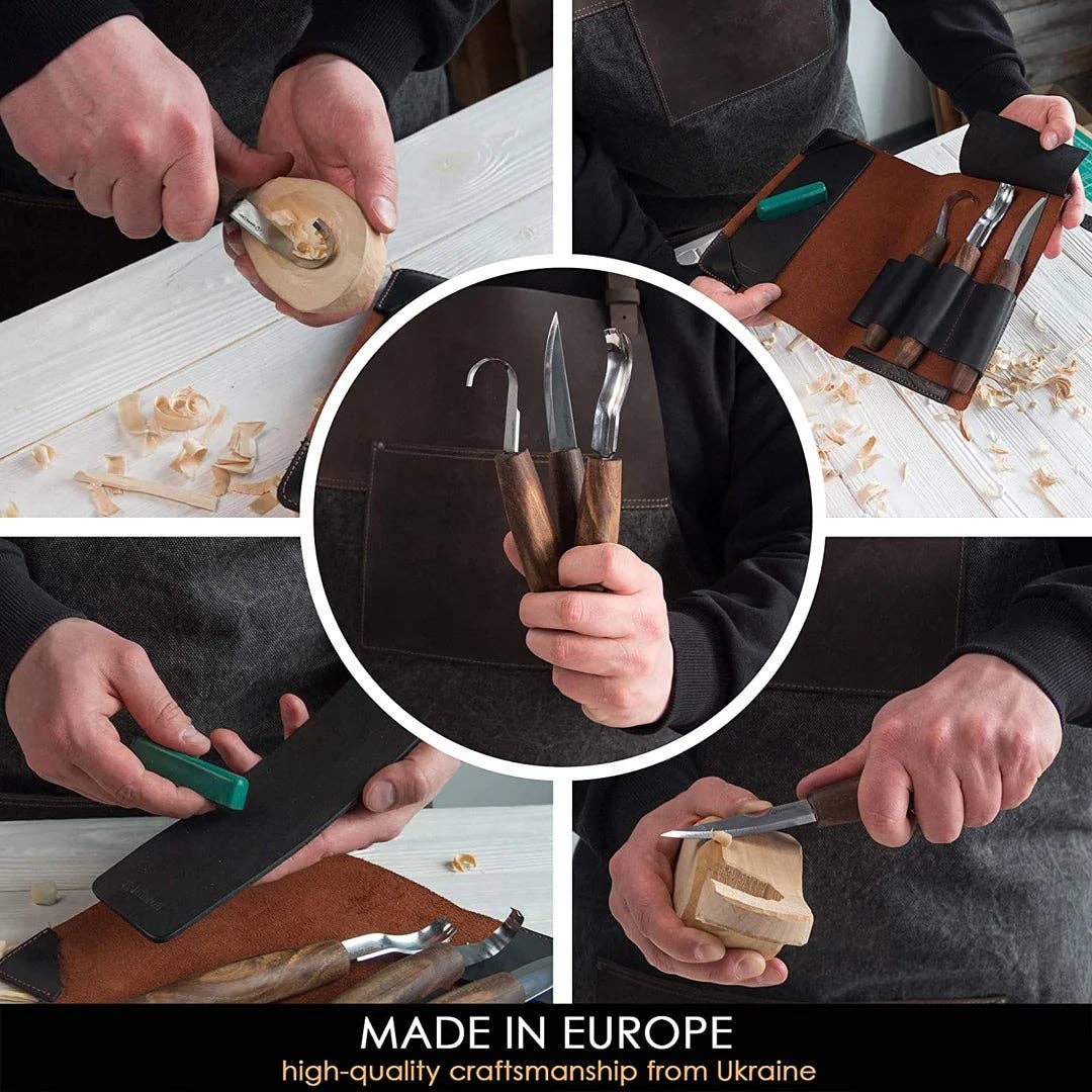 Premium Spoon Carving Set With Walnut Handles