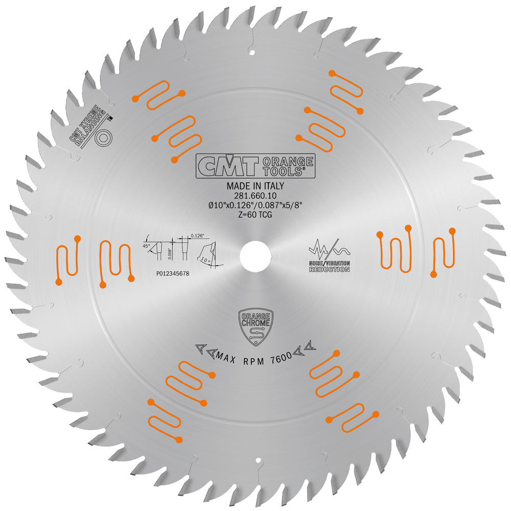 Industrial Chrome Coated Circular Saw Blade | 10" 60 Tooth