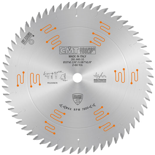 Industrial Chrome Coated Circular Saw Blade | 10" 60 Tooth