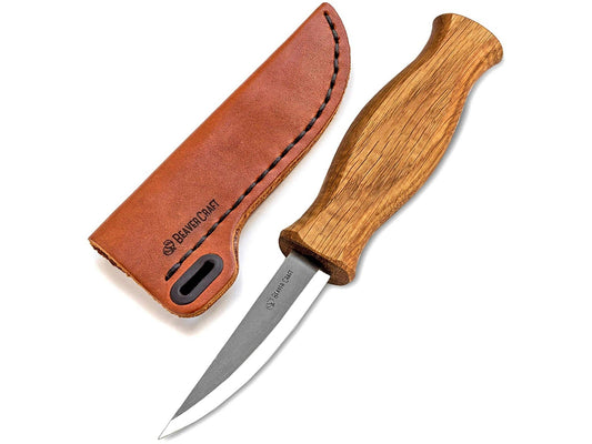 Whittling Knife with Leather Sheath Craft Tool