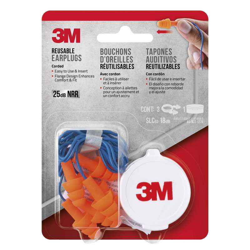 Corded Reusable Earplugs | 3pk