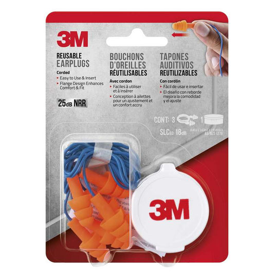 Corded Reusable Earplugs | 3pk