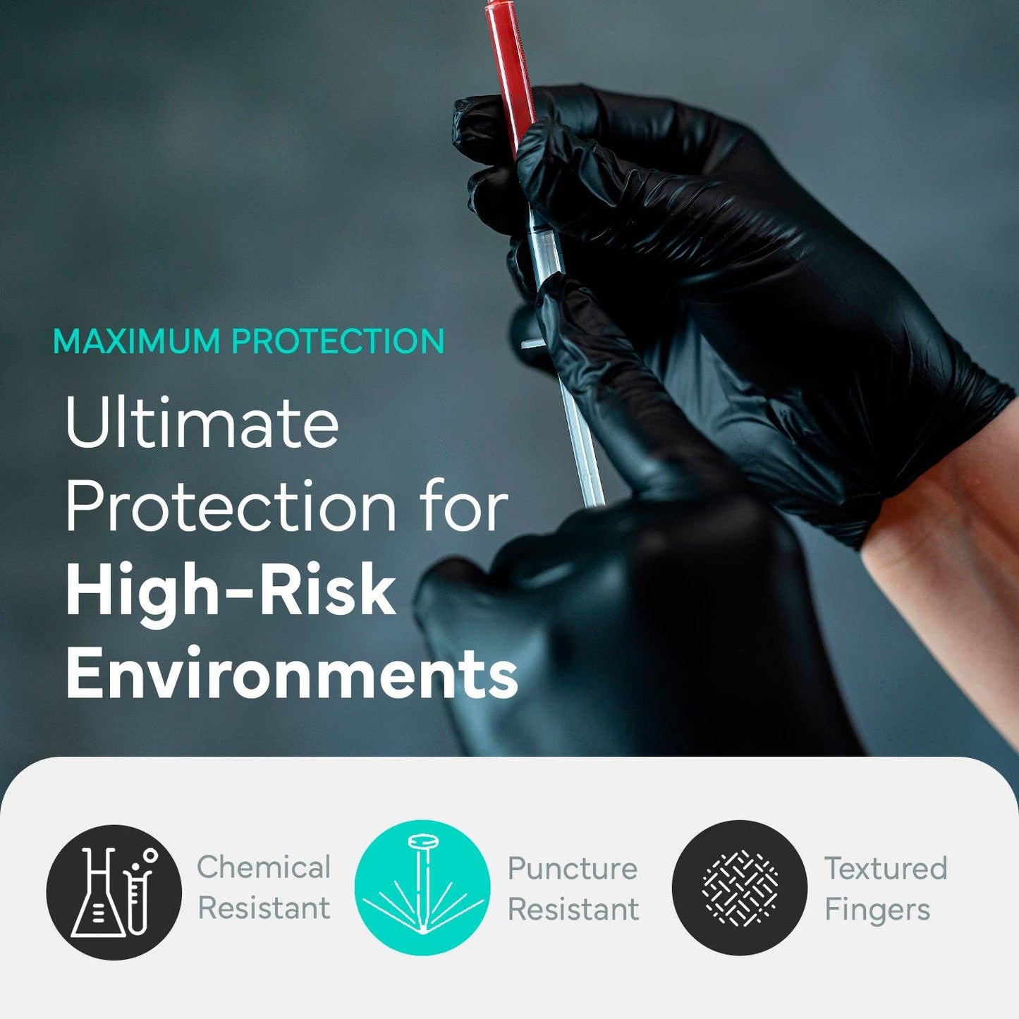 Black 4mil Nitrile Disposable Gloves (100 Count)