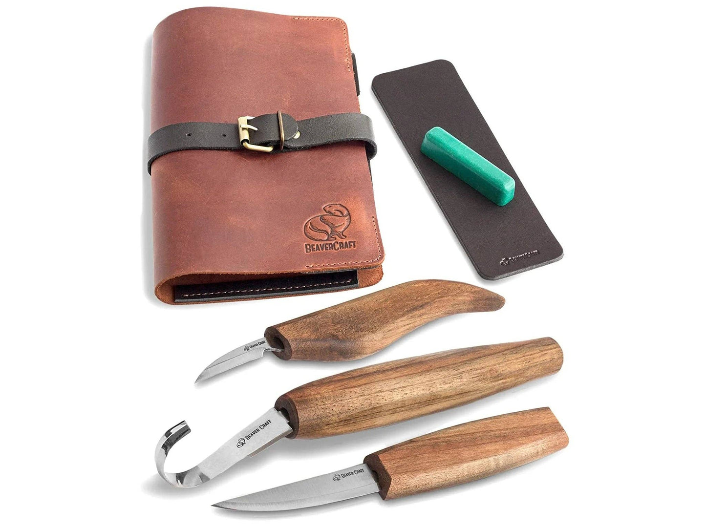 Deluxe Spoon Carving Set With Walnut Handles