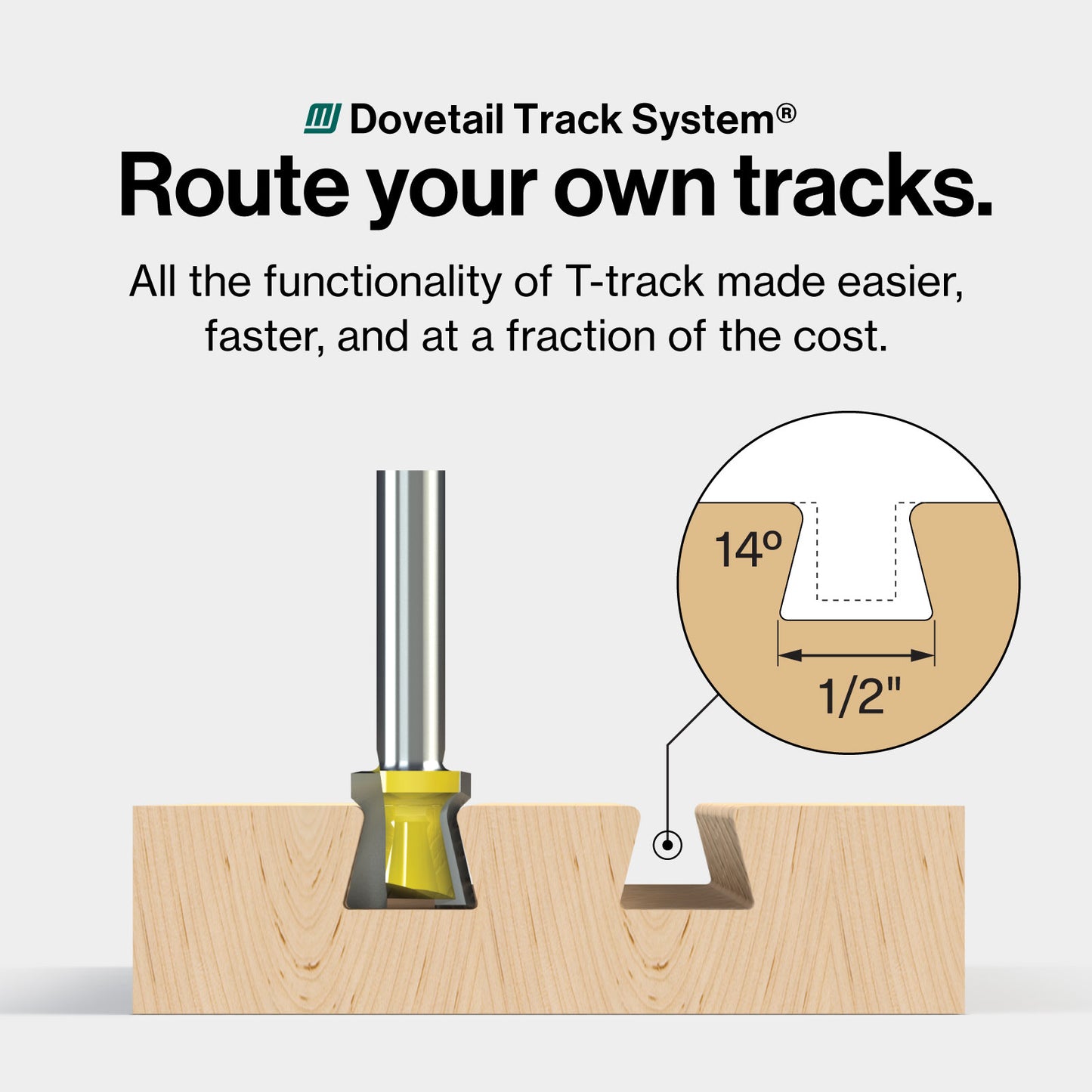 MATCHFIT Dovetail Router Bit | 1/4" Shank