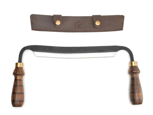 DK4S – Hand-Forged Drawknife with Leather Sheath