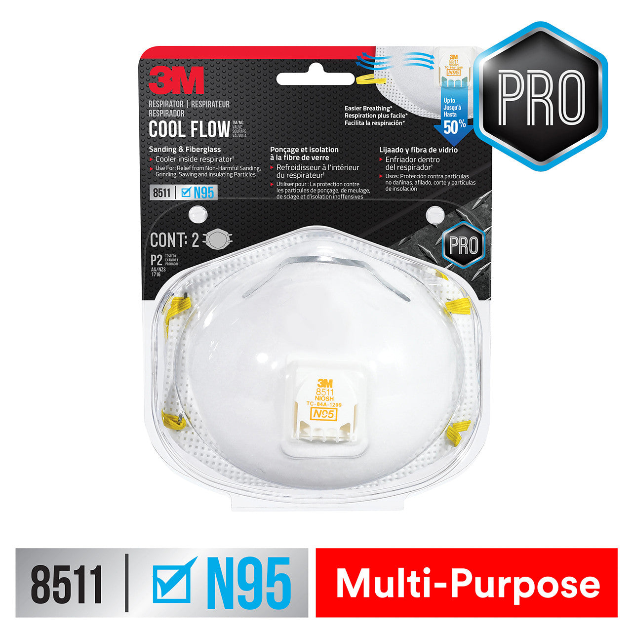 Sanding and Fiberglass Valved Respirator | 2pk