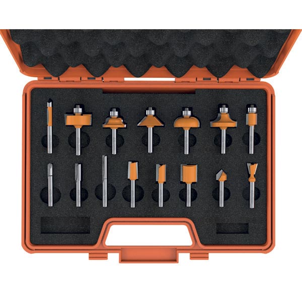 15-PIECE ROUTER BIT SET 1/4”