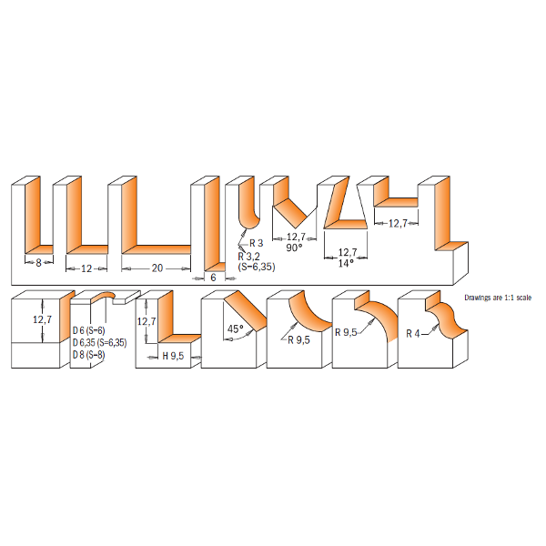 15-PIECE ROUTER BIT SET 1/4”
