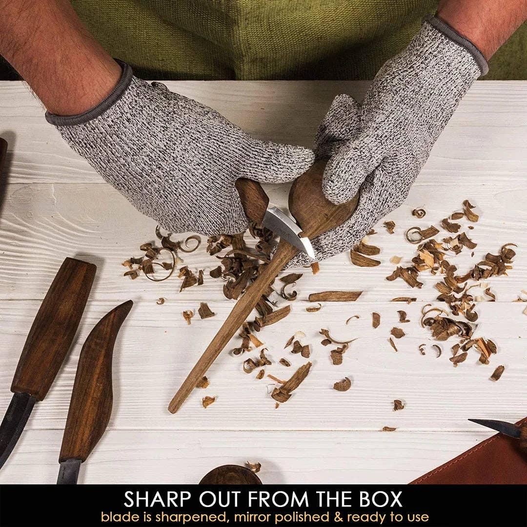 Deluxe Wood Carving Set With Walnut Handles