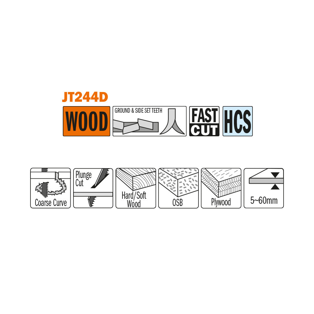 Jig Saw Blades Wood/Course Curve | 5ct