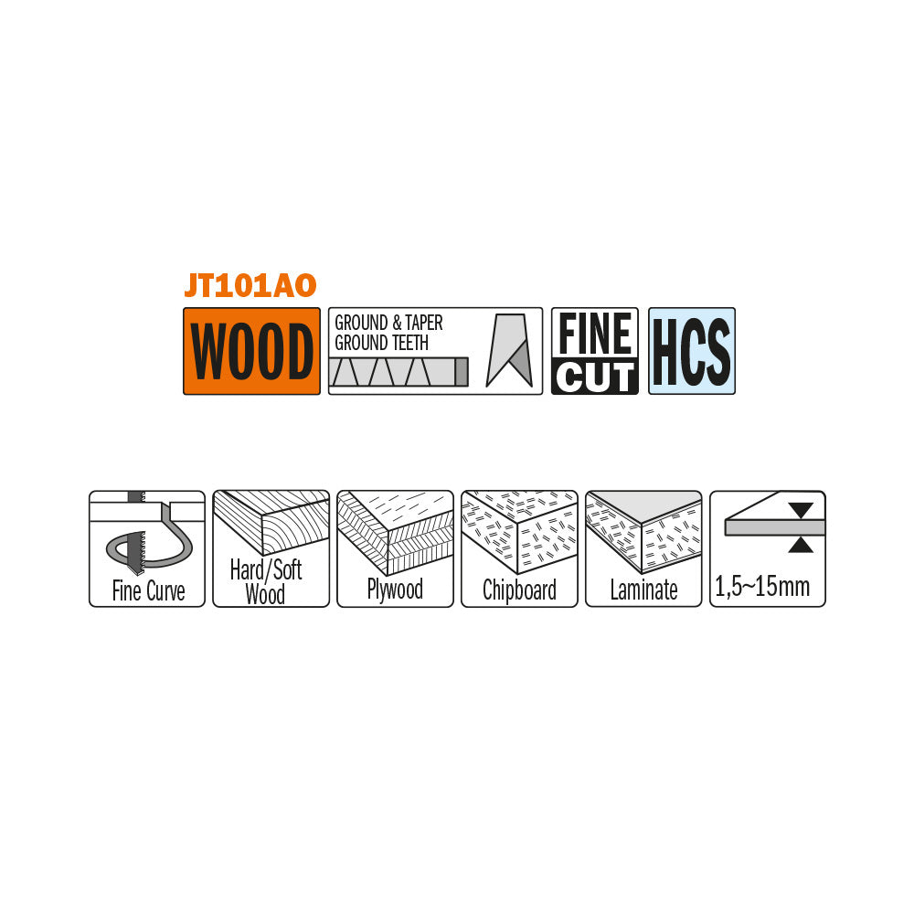 Jig Saw Blades Wood/Fine Curve | 5ct