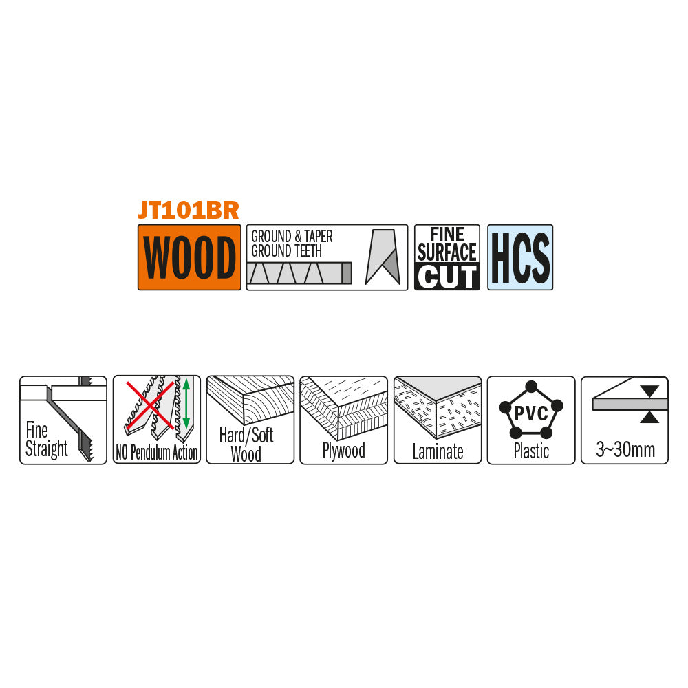 Jig Saw Blades Wood/Fine Straight | 5ct