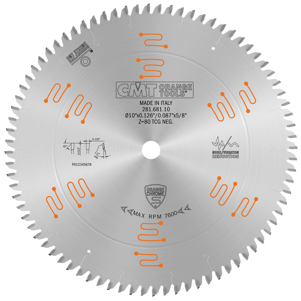 Saw Blade for Double-Sided Laminate & Melamine | 10" 80 Tooth