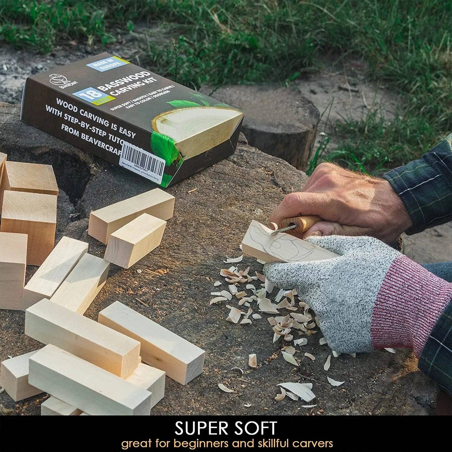 Set of Basswood Carving Blocks 18pcs