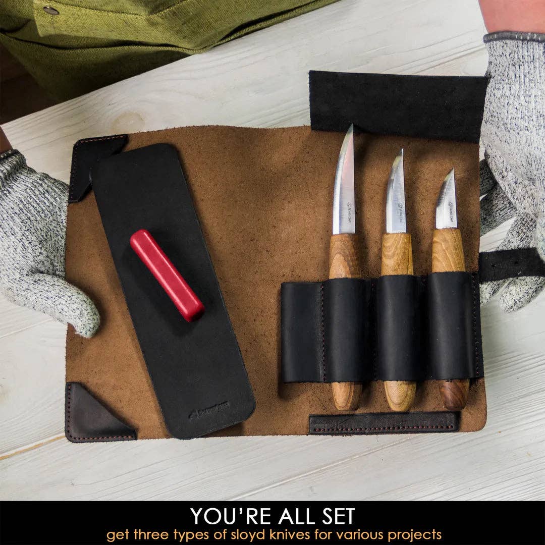 Premium Whittling Set With Walnut Handles