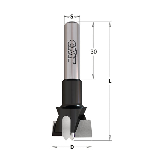Boring Router Bit with Parallel Shank