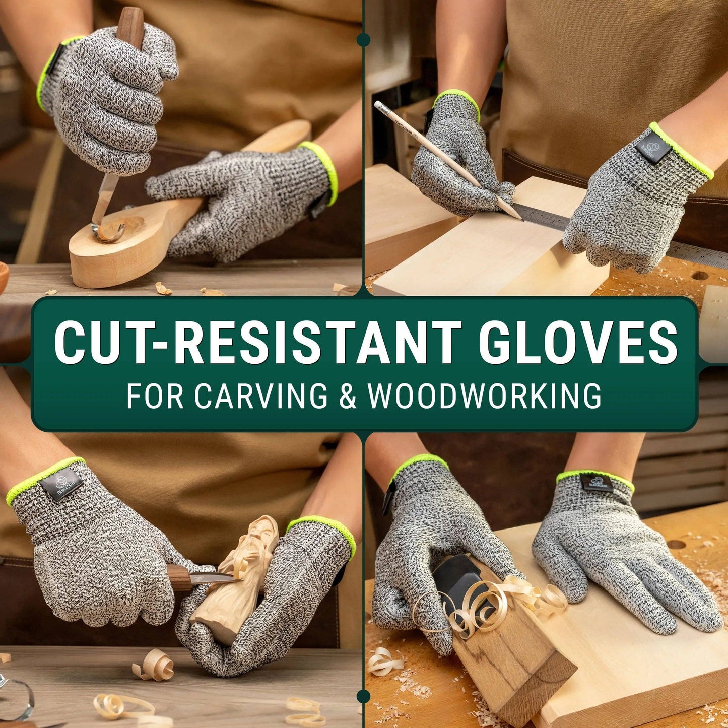 Cut-Resistant Wood Carving Gloves - CRG