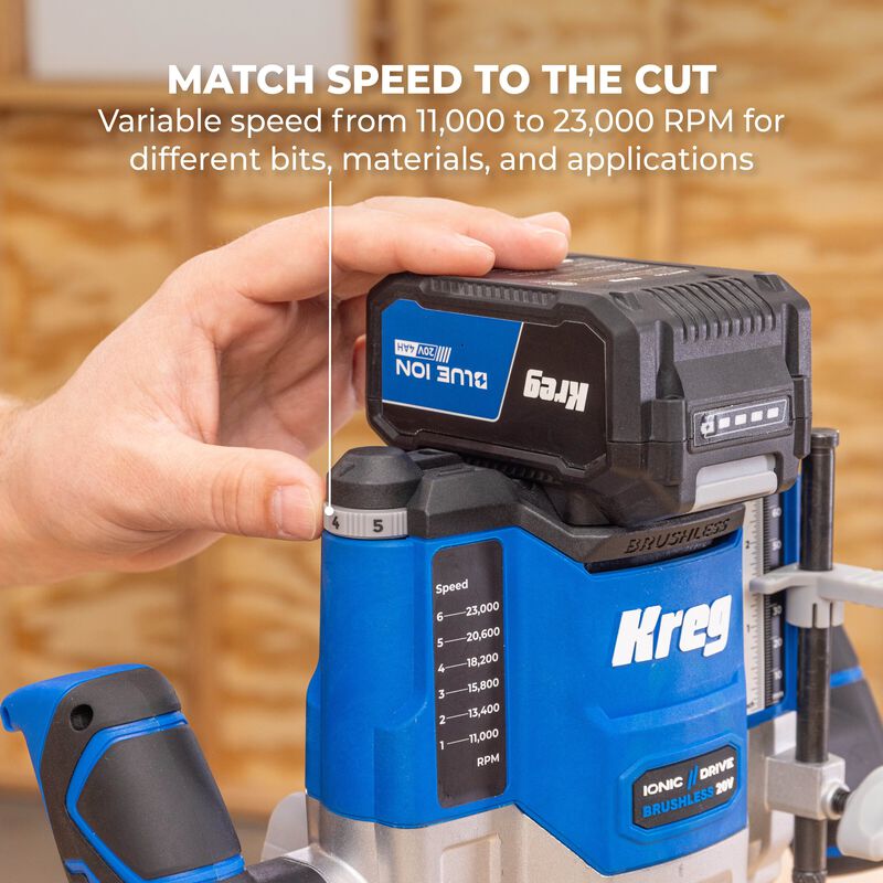20V Ionic Drive™ 2 1/4 HP Plunge Router Kit