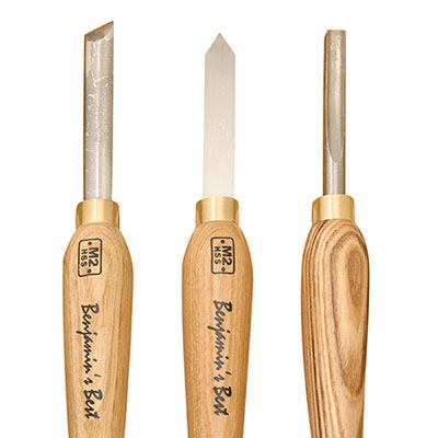 Set of 3 Benjamins Best HSS Pen Turning Chisel Set