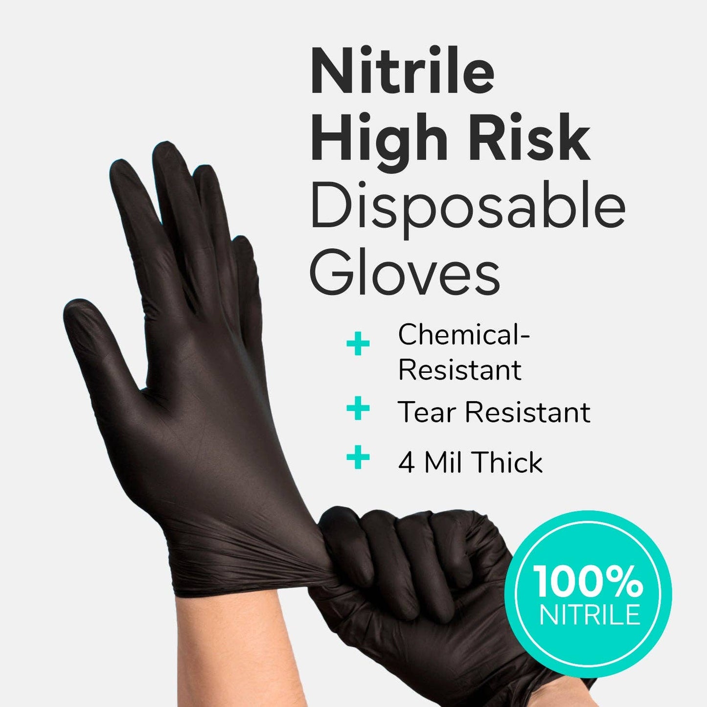 Black 4mil Nitrile Disposable Gloves (100 Count)
