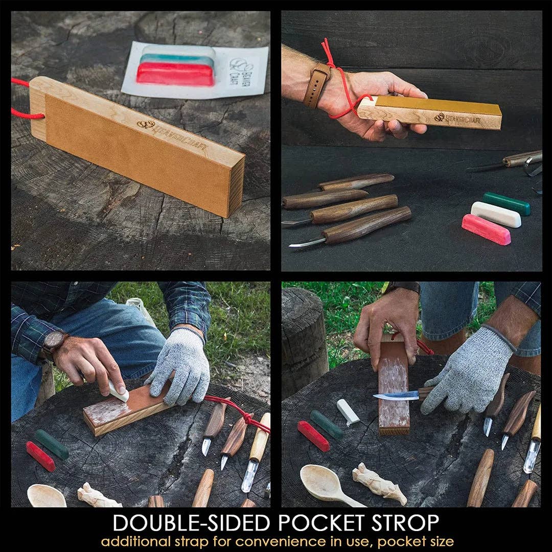 Deluxe Large Wood Carving Set With Walnut Handles