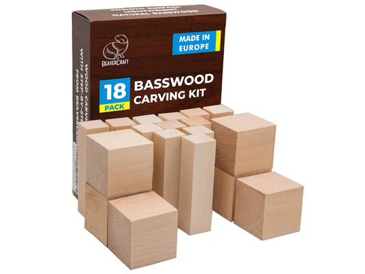 Set of Basswood Carving Blocks 18pcs