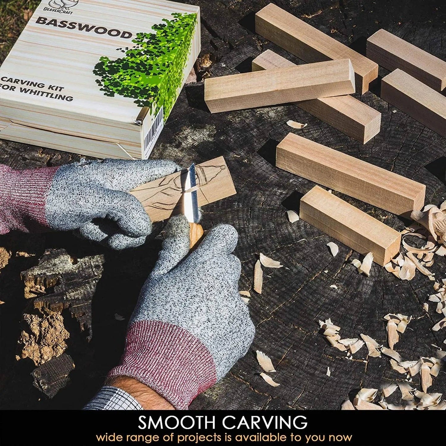 Set of Basswood Carving Blocks | 12pcs