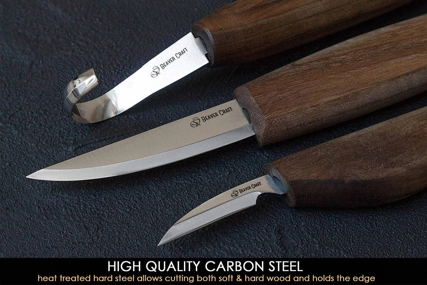 Deluxe Spoon Carving Set With Walnut Handles