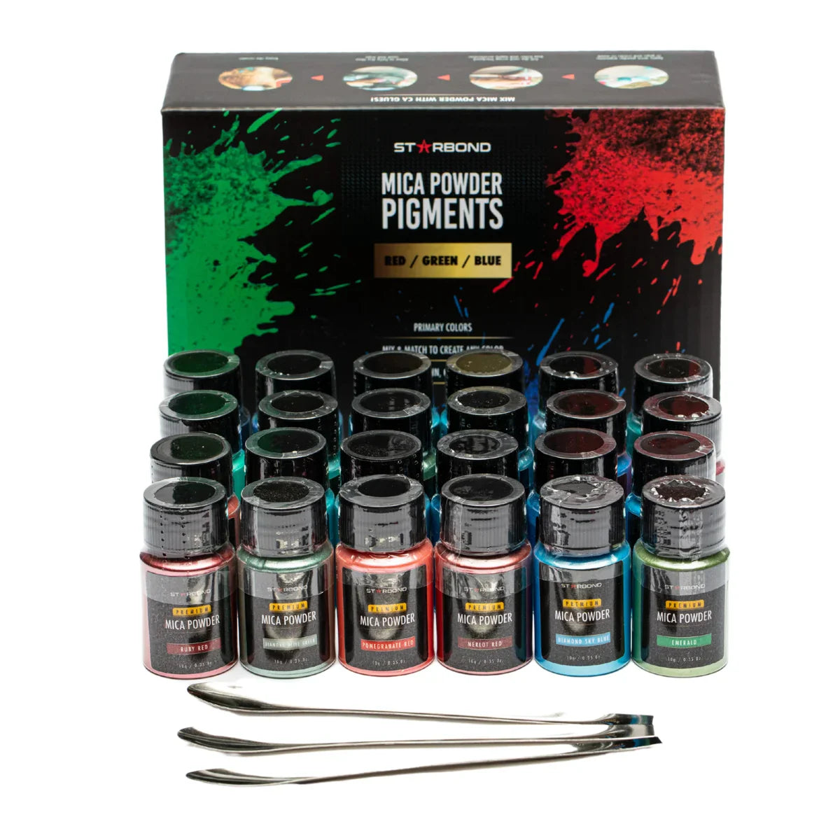 Mica Powder Set | 24 Colors (10 g Bottles)