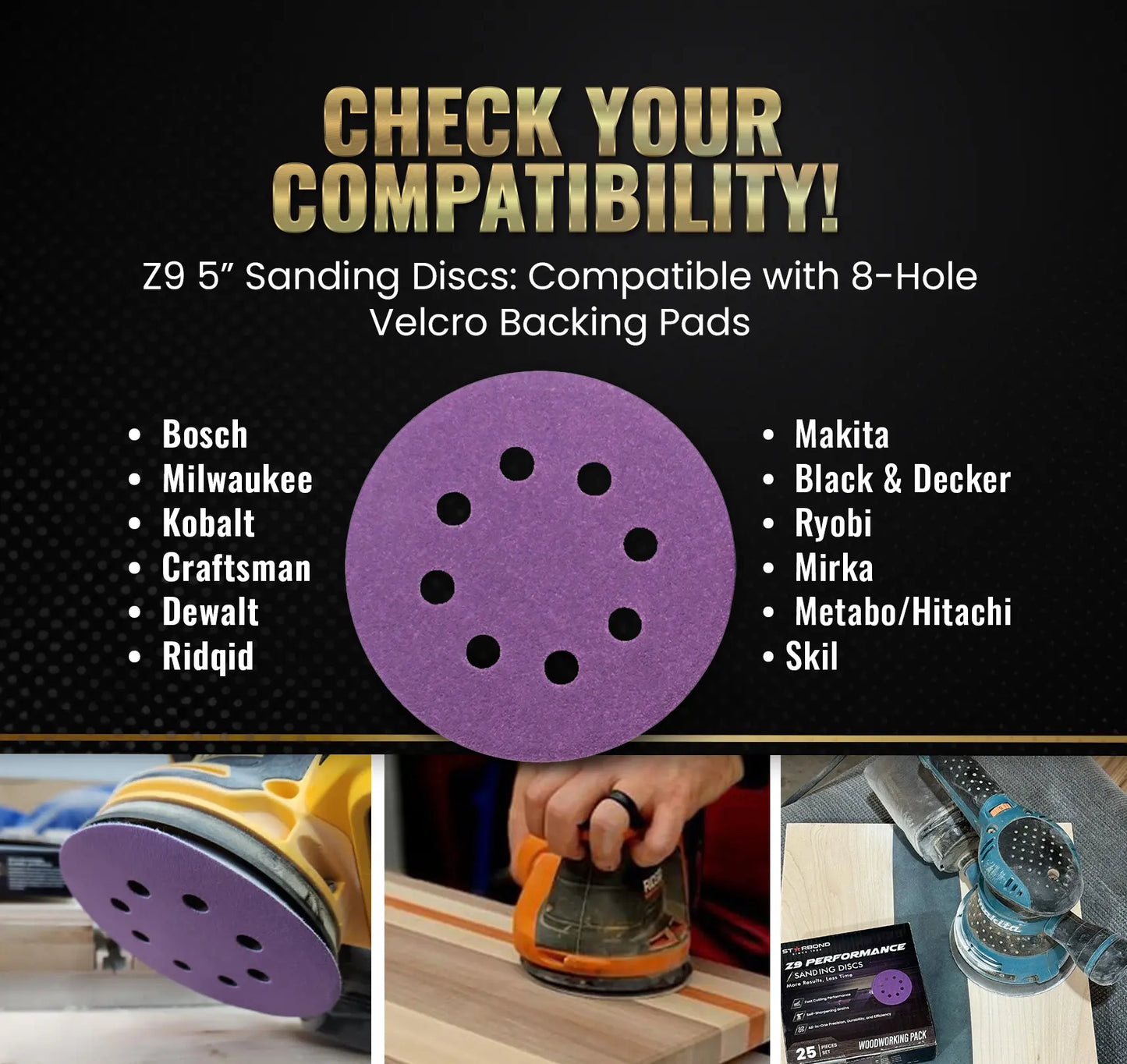 5" Z9 Performance Sanding Discs | 25pc